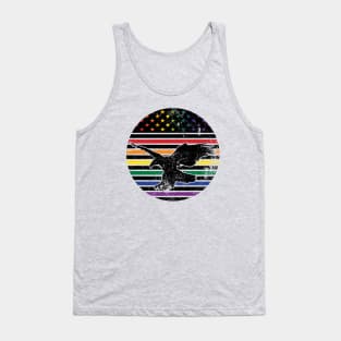 American Rainbow Pride Flag with Eagle Tank Top